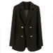 Women's Coat Long Sleeve Blazers Elegant Solid Color_ecoleips.com