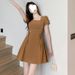 Petite Plus-Size 2026 New Summer Women's French-Style Slimming Hollow-Out A-Line Dress_ecoleips.com