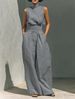 K New Women's Sleeveless Top, Pants, And Casual Set_ecoleips.com