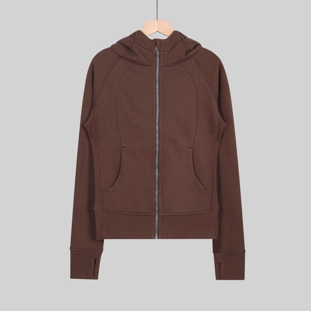 Women's Slim Fit Full Zipper Fleece Lined Hooded Cardigan Sweatshirt Casual Sports Jacket_ecoleips.com