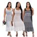 Women's Striped Halter A-Line Dress Slim Fit Summer Style for Commuting TW872 European American Cross Border Fashion_ecoleips.com