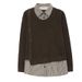 girl Two-Piece Knitted Top Collar Sweater 2025 New Fashionable Small Women's Spring Autumn Base Shirt_ecoleips.com