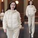 Women's Clothing Fashion Casual Sports Suit For Women Winter New Style Down Cotton Sweater Jacket Thickened Pants Two Piece Suit_ecoleips.com