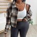 Women's Casual Plaid Short Shirt Fall Winter Long Sleeve Single Breasted Comfortable Coat_ecoleips.com