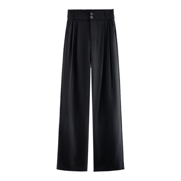 K New Women's Suit Pants With A High-end Feel And A Slimming Effect. Casual Pants With High Waist, Straight Leg, And Wide Leg_ecoleips.com