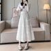 White Cake Skirt Women's Spring And Summer New Style Skirt Gentle Style Small Mid Length Skirt High Waist Temperament Elegant Skirt_ecoleips.com