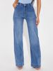 American-style High-waisted Straight Wide-leg Jeans For Women, With A Stylish Design, Loose Fit, Washed Blue, Casual_ecoleips.com