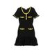 Women's Clothing Ruffle Short Sleeve Knitted Dress Summer New Fashion Button Pocket Slim Skirt_ecoleips.com