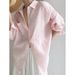 French-style Elegant And Youthful Pink Linen Sunscreen Long-sleeve Shirt For Women, Summer Thin Cotton-linen Lightweight_ecoleips.com