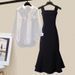 Women's Clothing New Large Size Women's Clothing Outfit Hepburn Style Shirt With Fishtail Skirt Two Piece Suit_ecoleips.com