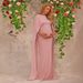 Elegant Maternity Maxi Dress With Tailored Fit - Soft Pink Polyester Fish Hem Dress For Expecting Mothers (Sizes S-XL)_ecoleips.com