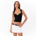 2025 European And American Cross-Border Spring/Summer New Product Solid Color Low-Neck Sleeveless Pleated_ecoleips.com