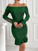 Women's Clothing Slim Hip Skirt Long Sleeve One Shoulder Sexy Dress Short Skirt_ecoleips.com
