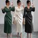 "Elegant Leopard Print Jacquard Maxi Dress With Tie Waist – Long Sleeve Resort Dress For Women"_ecoleips.com