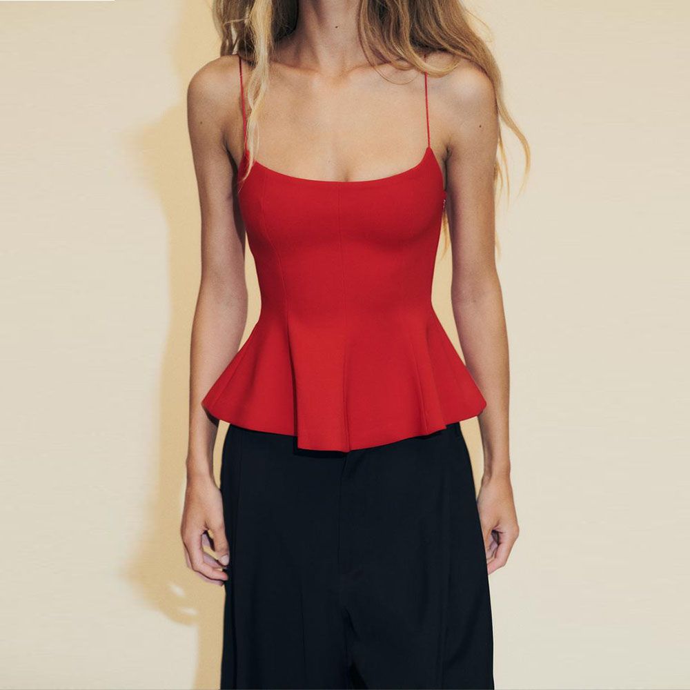 Women's Casual Blouse - Spring/Summer Style. Elastic Shoulder Straps. Round Neckline. Sexy Design. Slim Fit. Valentine's Day Sty_ecoleips.com