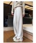 Herringbone Woolen Wide-leg Pants Women's 2025 New Autumn And Winter Large Size Fat Mm Loose And Thin Narrow Version Straight Pants_ecoleips.com
