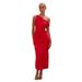 Women's Clothing Spring And Summer New Independent Station Solid Color Oblique Shoulder Off Shoulder Sexy Mid Length Dress_ecoleips.com