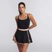 2026 New Dress Contrasting Color Breathable Fashion Sports Running Badminton Safety Pants Anti-light Tennis Skirt Women_ecoleips.com