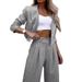 European And American Style Women's Temperament Casual Striped Suit with Short Lapel And Straight Pants for 2024_ecoleips.com