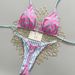 Pink And Blue Heart Print Bikini Set - Sexy Tie Triangle Cup Thong Two Piece Swimsuit for Women Cross Border Exclusive Hot Girl Style_ecoleips.com