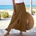 Women's Clothing Summer Casual Skirt Slit A Line Hip Waist Long Skirt_ecoleips.com