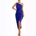 Glitter Sleeveless One Shoulder Wrap Dress With High Slit – Sparkling Cocktail & Wedding Party Dress(Gold, Black, Blue, Red, Silver, Rose Gold)_ecoleips.com
