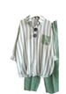 Women's Plus Size Women's Clothing Summer Slightly Fat MM Fashionable Loose Slim Comfortable Casual Striped Suit_ecoleips.com