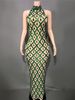 Women's Clothing Shiny Rhinestone Dress Plus Size Women's Evening Dress Long Skirt_ecoleips.com