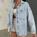Women's Clothing Retro Washed Old Bf Style Oversize Long Sleeved Denim Jacket For Women Autumn And Winter Drape Single Breasted Top_ecoleips.com