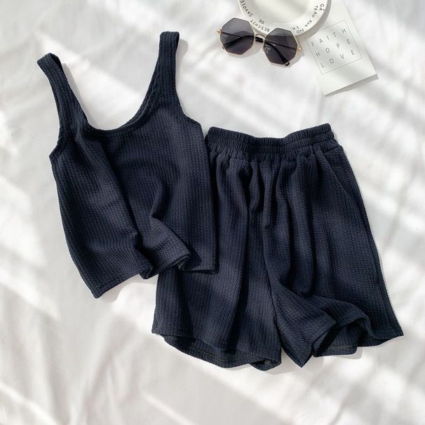 Women's Clothing Short Sleeved T Shirt Student Three Piece Suit Wide Leg Shorts Casual Sports Style Suit_ecoleips.com