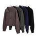 Scuba High Neck Half Zip Sports Fitness Yoga Suit For Women Loose Long Sleeve Fleece Lined In Stock_ecoleips.com
