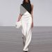 Women’s Clothing New Women's Clothing Color Matching Sleeveless Jumpsuit Dress Pants_ecoleips.com