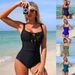 Women's Solid Color One-Piece Swimsuit - High Waist Tummy Control Swimwear For Women - Sexy & Sporty Bathing Suit_ecoleips.com