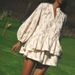 K New Arrival Little Chiffon Dress Set With Puff Sleeves, High Neck, Ruffles, And Floral Print Shorts_ecoleips.com