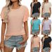 Women's Floral Embroidery Hollow Out Short Sleeve T-Shirt - Summer Fashion Blouse With Flounce Sleeve_ecoleips.com