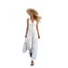 Women's Sleeveless Versatile Tie Waist Vest And Straight Wide Leg Pants Solid Color Two Piece Set_ecoleips.com