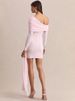 Mozision Diagonal Collar Backless Sexy Mini Dress Women Elegant Long Sleeve Draped Ruched Bodycon Club Party Dresses Female_ecoleips.com