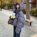 girl Girl Color-Block Hooded Down For Women, Short Style, 2024 Winter New Korean Version, Loose Fit, Slimming, Thickened, Warm_ecoleips.com