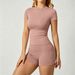 Women's Quick Drying Yoga Sports Set Two Piece Fitness Suit Short Sleeved Sportswear for Fitness_ecoleips.com