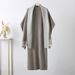 Early Autumn Women's Knit Set ElegantCape Poncho Solid Dress Viscose Blend Office Wear Lightweight Layered Outfit (Beige/Black/Khaki/Camel One Size)_ecoleips.com