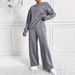 fd hoodie & wideleg pants set – oversized winter lounge outfit, cozy twopiece in oatmeal (plus size friendly)_ecoleips.com