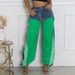 Women's Clothing Fashion Street Stitching Design Striped Bar Retro Drawstring Jeans_ecoleips.com