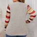 "Plus Size V-Neck Striped Patchwork Blouse – Stylish Long-Sleeve Shirt For Women (1XL-4XL)"_ecoleips.com