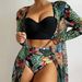 Women's Clothing Sexy Mesh Bikini Three Piece Gathered Split Printed Swimsuit Female_ecoleips.com