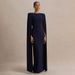 ng2510292 European And American Style Autumn Winter Women's For Banquet Party Evening Gown Solid Color Round Neck Pleated Shawl_ecoleips.com