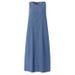 Women's Boho Denim Maxi Dress – Oversized Pocket & Sleeveless Casual Summer Dress_ecoleips.com