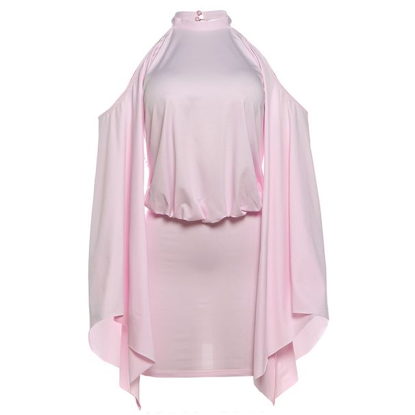 Elegant Backless Bodycon Midi Dress With Chain Detail & Bell Sleeves For Women - Summer Evening Party Clubwear_ecoleips.com