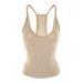 AC337 2024 Spring New Knitted Vest European And American Fashion Sexy Slim-Fit Top Women's Base Shirt_ecoleips.com