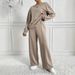 fd hoodie & wideleg pants set – oversized winter lounge outfit, cozy twopiece in oatmeal (plus size friendly)_ecoleips.com