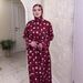 Women's Clothing Print Elegant Temperament Long Sleeved Long Skirt Loose And Comfortable Dress_ecoleips.com